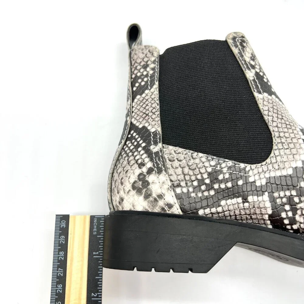 Treasure And Bond Size 6 6M Black White Snakeskin Ankle Boots‎ Booties Shoes